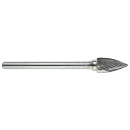 Morse Carbide Burr, General Purpose Premium, Series 5970, Pointed, 14 Head Dia, 12 Length of Cut, 2 59684